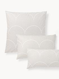 Funda de almohada de algodón Arcs, Beige, blanco, An 45 x L 110 cm