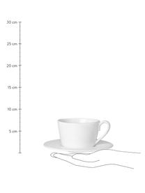 Tasse à thé style rustique avec sous-tasse Constance, Grès cérame, Blanc, Ø 19 x haut. 8 cm, 375 ml