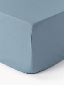 Boxspring-Spannbettlaken Elsie, Baumwollperkal, Webart: Perkal Fadendichte 200 TC, Graublau, B 90 x L 200 cm, H 35 cm