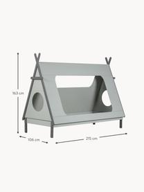 Cama infantil de madera de pino Tipi, 90 x 200 cm, Madera de pino, Madera de pino, gris claro pintado, An 90 x L 200 cm