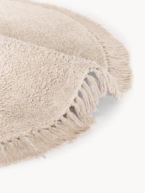 Okrągły ręcznie tuftowany dywan z bawełny z frędzlami Daya, Jasny beżowy, Ø 110 cm (Größe S)