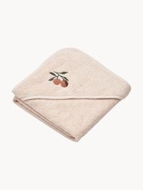 Dětský ručník z organické bavlny Batu, 100 % bio bavlna, s certifikátem GOTS, Krémově bílá, motiv broskve, Š 70 cm, D 70 cm