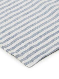 Serviettes de table pur lin Solami, 6 pièces, Bleu ciel, blanc