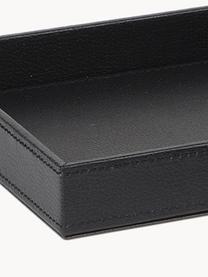 Klein decoratief dienblad Server van kunstleer, Frame: MDF, Bekleding: polyuerthaan, Zwart, B 18 x D 18 cm