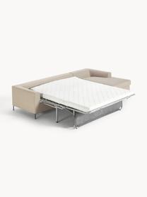 Slaapbank Cucita (3-zits) met matras, Bekleding: geweven stof (polyester) , Frame: massief grenenhout,, Poten: gelakt metaal Dit product, Geweven stof beige, B 274 x D 164 cm, hoekdeel links