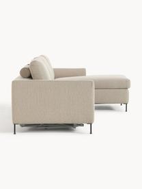 Schlafsofa Cucita (3-Sitzer) mit Matratze, Bezug: Webstoff (100% Polyester), Gestell: Massives Kiefernholz, Webstoff Beige, B 274 x T 164 cm, Eckteil links