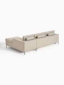 Schlafsofa Cucita (3-Sitzer) mit Matratze, Bezug: Webstoff (100% Polyester), Gestell: Massives Kiefernholz, Webstoff Beige, B 274 x T 164 cm, Eckteil links