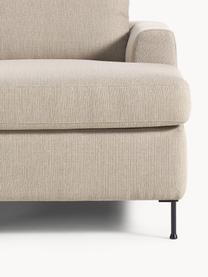 Schlafsofa Cucita (3-Sitzer) mit Matratze, Bezug: Webstoff (100% Polyester), Gestell: Massives Kiefernholz, Füße: Metall, lackiert Dieses P, Webstoff Beige, B 274 x T 164 cm, Eckteil links