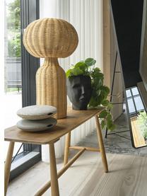 Lampa stołowa z rattanu Vinka, Beżowy, Ø 30 x W 54 cm