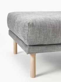 Sofa-Hocker Adrian, Bezug: 47 % Viskose, 23 % Baumwo, Gestell: Sperrholz, Füße: Eichenholz, geölt Dieses , Webstoff Grau, B 90 x T 90 cm