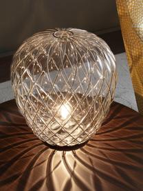 Große Tischlampe Pinecone, handgefertigt, Lampenschirm: Glas, Metall, galvanisier, Transparent, Silberfarben, Ø 50 x H 52 cm