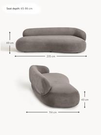 Sofa Alba (3-osobowa), Tapicerka: 97% poliester, 3% nylon D, Stelaż: lite drewno świerkowe, sk, Nogi: tworzywo sztuczne Ten pro, Taupe tkanina, S 235 x G 114 cm, oparcie lewostronne