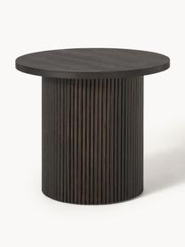 Mesa auxiliar redonda de madera Nele, Tablero de fibras de densidad media (MDF) chapado en madera de fresno, Madera, marrón oscuro pintado, Ø 60 x Al 51 cm