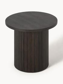 Okrúhly drevený odkladací stolík Nele, Drevo, tmavohnedá lakovaná, Ø 60 x V 51 cm