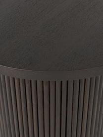 Tavolino rotondo in legno Nele, Pannello di fibra a media densità (MDF) con finitura in legno di frassino, Legno, laccato marrone scuro, Ø 60 x Alt. 51 cm