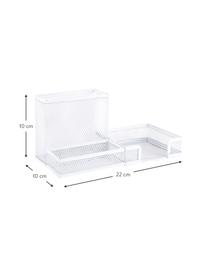 Organizer bianco da ufficio Essentials, Metallo rivestito, Bianco, Larg. 22 x Prof. 10 cm