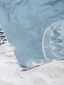 Telo fouta in cotone Hamsa, 100% cotone
Qualità leggera, 180 g/m², Azzurro, bianco, Larg. 90 x Lung. 180 cm