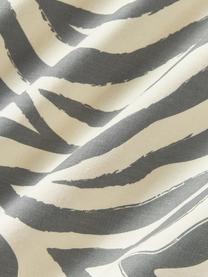 Housse de couette en coton Chase, Blanc cassé, gris foncé, larg. 200 x long. 200 cm