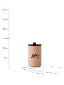 Dizajnový coffee-to-go hrnček s nápisom Favourite LOVE, Broskyňová