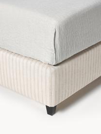 Boxspringbett Emily, Bezug: 52 % Polyester, 32 % Visk, Matratze: 5-Zonen-Taschenfederkern, Füße: Massives Birkenholz, lack, Webstoff Hellbeigetöne, B 140 x L 200 cm, Härtegrad H2