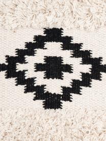 Housse de coussin Taima, 100 % coton, Blanc crème, noir, larg. 30 x long. 50 cm