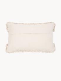 Housse de coussin Taima, 100 % coton, Blanc crème, noir, larg. 30 x long. 50 cm