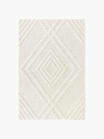 Tapis poils longs moelleux texturé Magda, Blanc crème, larg. 160 x long. 230 cm (taille M)