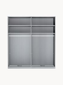 Schwebetürenschrank Montreal, 2-türig, Korpus: Holzwerkstoff, foliert, Leisten: Metall, beschichtet, Spiegelglas, B 200 x H 217 cm