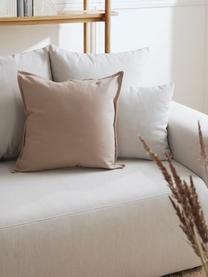 Housse de coussin en coton beige Mads, 100 % coton, Beige, larg. 50 x long. 50 cm