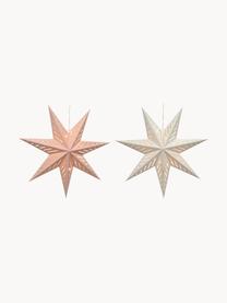 Estrellas luminosas LED Marita, 2 uds., a pilas, Papel, Off White, rosa palo, Ø 60 x F 16 cm