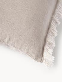 Housse de coussin pur lin avec franges Luana, 100 % pur lin

Le lin est naturellement doté d'un toucher plutôt rugueux et d'un aspect froissé
Sa résistance élevée au accrocs lui confère robustesse et longévité, Beige clair, larg. 40 x long. 40 cm