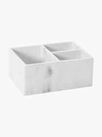 Kosmetik-Organizer Karla in Marmor-Optik, Polyresin, Weiss, B 21 x H 9 cm