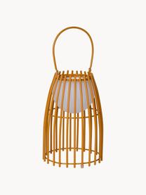 Mobile dimmbare LED-Außentischlampe Fjara, Lampenschirm: Kunststoff, Braun, Weiß, Ø 18 x H 25 cm
