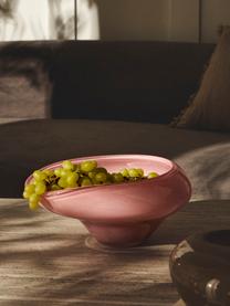 Ručně vyrobená dekorativní skleněná miska Ashley, Sklo, Světle růžová, transparentní, Š 26 cm, V 13 cm