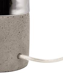 Kleine betonnen tafellamp Athene, Grijs, chroomkleurig, Ø 8 x H 14 cm
