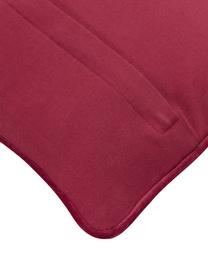 Housse de coussin rectangulaire brodée velours rouge Hohoho, Velours (100 % coton), Rouge, larg. 30 x long. 50 cm