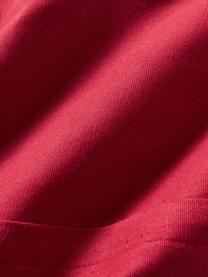 Bestickte Samt-Kissenhülle Hohoho mit Kederumrandung, Samt (100 % Baumwolle), Rot, B 30 x L 50  cm
