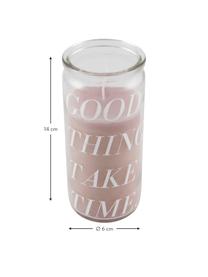 Kaars Good Things, Glas, was, Transparant, roze, Ø 6 x H 14 cm