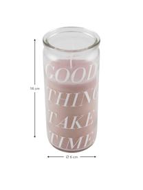 Vela Good Things, Vidrio, cera, Transparente, rosa, Ø 6 x Al 14 cm