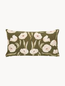 Funda de almohada de satén de algodón ecológico Aimee, diseño Candice Gray, Verde, beige, An 45 x L 85 cm