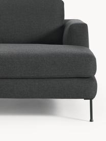 Ecksofa Cucita (3-Sitzer), Bezug: Webstoff (100% Polyester), Gestell: Massives Kiefernholz, Füße: Metall, lackiert Dieses P, Webstoff Anthrazit, B 262 x T 163 cm, Eckteil links