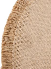 Ronde placemats Solor, 4 stuks, Jute, Beige, Ø 38 cm