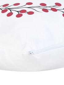 Funda de almohada de percal a cuadros Juna, 100% algodón, Rojo, blanco, negro, An 40 x L 40 cm