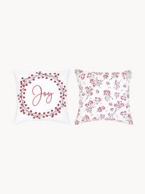 Housses de coussin 40x40 Joy, 2 élém., Coton, Rouge, blanc, noir, larg. 40 x long. 40 cm