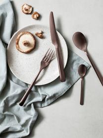 Ručně vyrobené snídaňové talíře Nordic Vanilla, 4 ks, Kamenina, Tlumeně bílá, tečky, Ø 20 cm