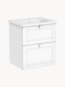 Lavabo con mobiletto con finitura opaca Rafaella, Maniglie: alluminio rivestito, Bianco, Larg. 60 x Alt. 67 cm