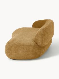 Sofa Alba (3-Sitzer) aus Teddy-Bouclé, Bezug: 100 % Polyester Der strap, Gestell: Massives Fichtenholz, Kie, Füße: Kunststoff Dieses Produkt, Teddy-Bouclé Ocker, B 235 x T 114 cm, Rückenlehne links