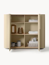 Highboard Jodie, Gestell: Massives Eschenholz Diese, Hellbeige, Eschenholz, B 120 x H 100 cm