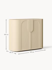 Highboard Jodie, Gestell: Massives Eschenholz Diese, Hellbeige, Eschenholz, B 120 x H 100 cm