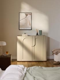 Highboard Jodie, Gestell: Massives Eschenholz Diese, Hellbeige, Eschenholz, B 120 x H 100 cm